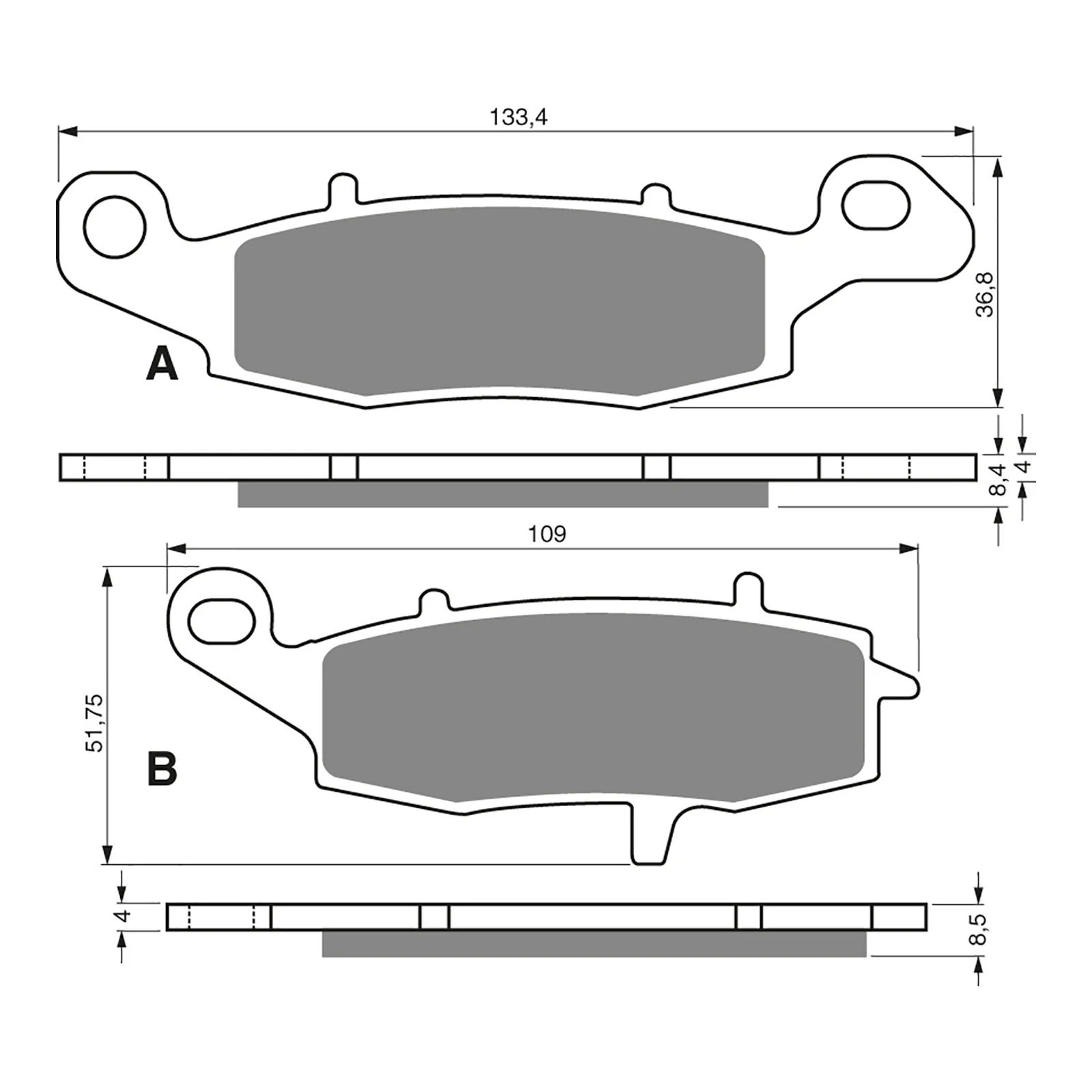 GOLDfren Brake Pads Sintered Sports GF104 - S3 ( PH193 ) - Image 2