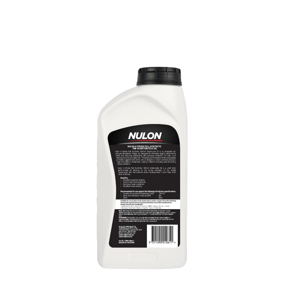 Nulon 10W-40 Full Synthetic Motorcycle Engine Oil 1L - Image 2