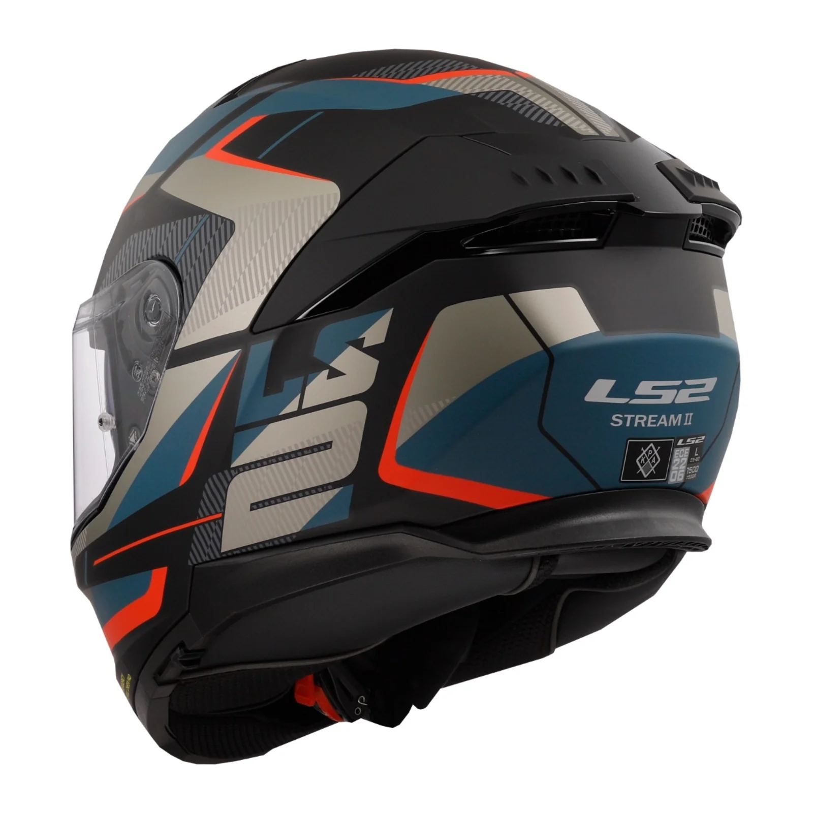LS2 FF808 Stream II Road Helmet - Matte Black / Blue 06 - Image 3
