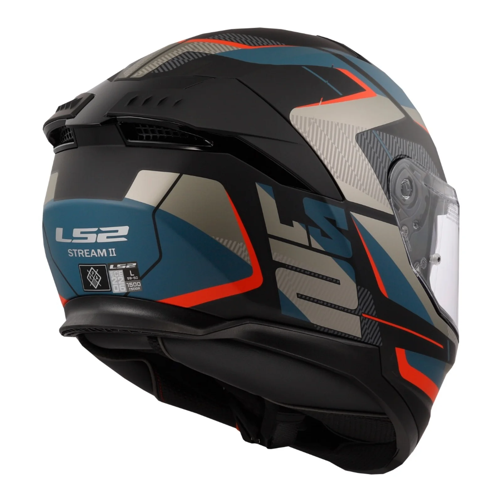 LS2 FF808 Stream II Road Helmet - Matte Black / Blue 06 - Image 5