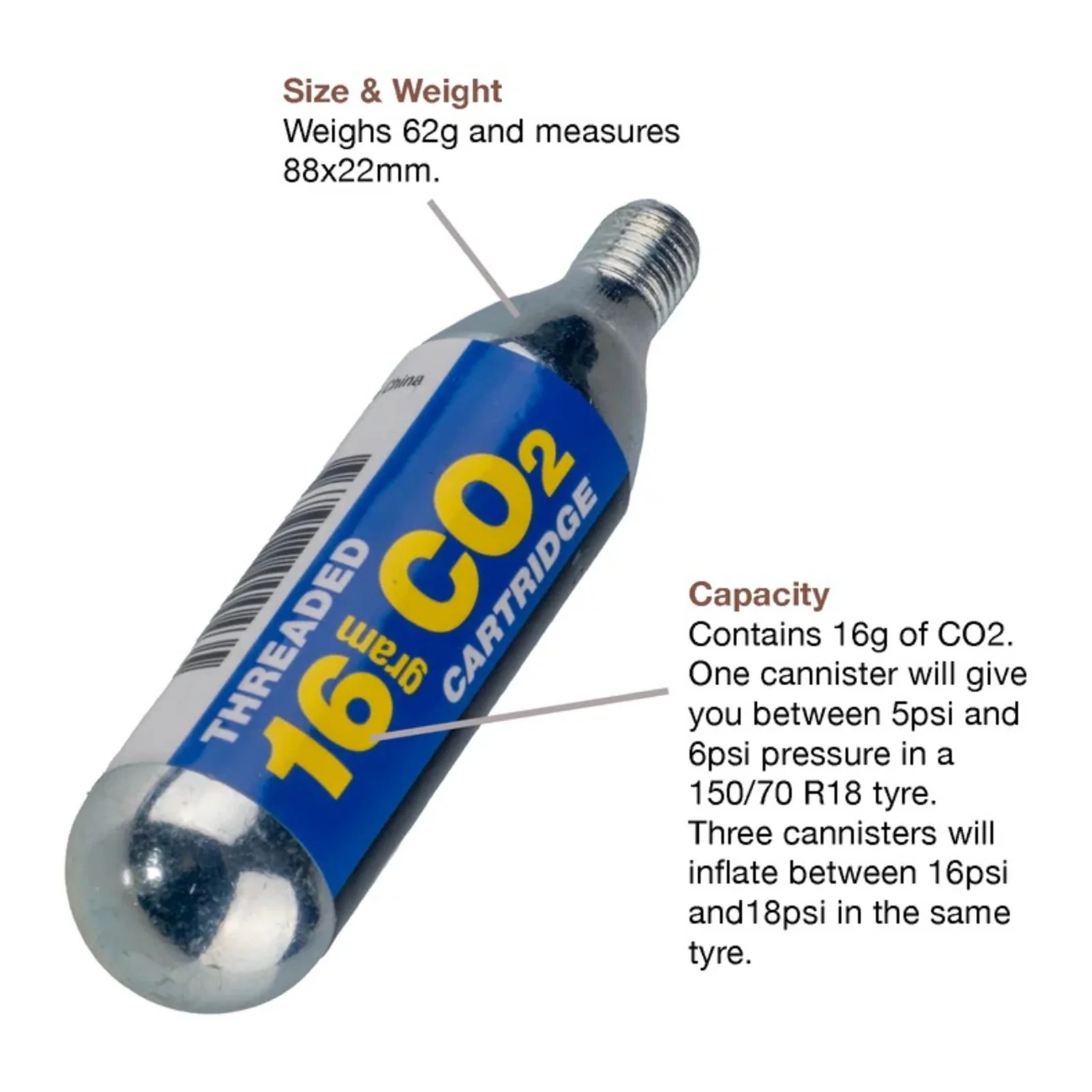 Rocky Creek CO2 Canister 16g (3 Pack) - Image 2